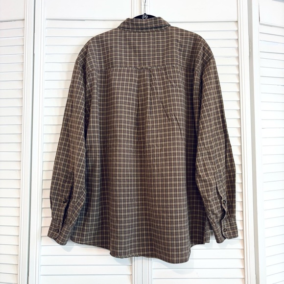 Woolrich Brown Plaid Button Down Long Sleeve Shirt Size XL Men’s Cotton - Picture 3 of 6